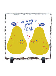 Giftbag We Make a Great Pear Square Stone, 20 x 20cm, White/Yellow