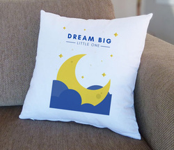 Giftbag Dream Big Little One Cushion, 36 x 36cm, White