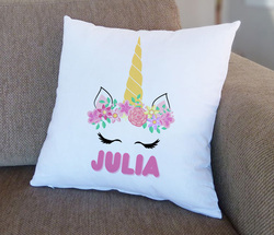 Giftbag Unicorn Personalised Name Cushion, 36 x 36cm, Multicolour