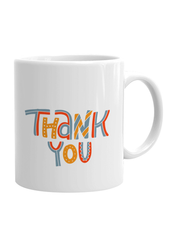 Giftbag Thank you Patterned Coffee Mug, White