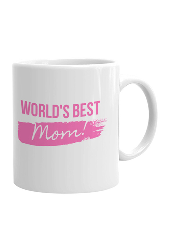 Giftbag World's Best Mom Coffee Mug, White/Pink