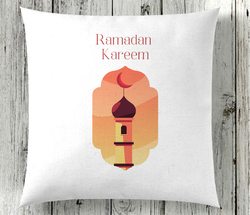 Giftbag Ramadan Kareem Minaret Cushion, 36 x 36cm, White