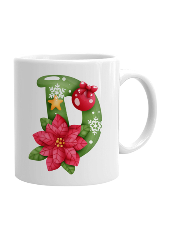 Giftbag Personalised X-Mas Green Letter Coffee Mug, White