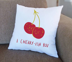 Giftbag I Cherry-ish You Cushion, 36 x 36cm, White