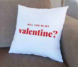 Giftbag Will You Be My Valentine Cushion, 36 x 36cm, White