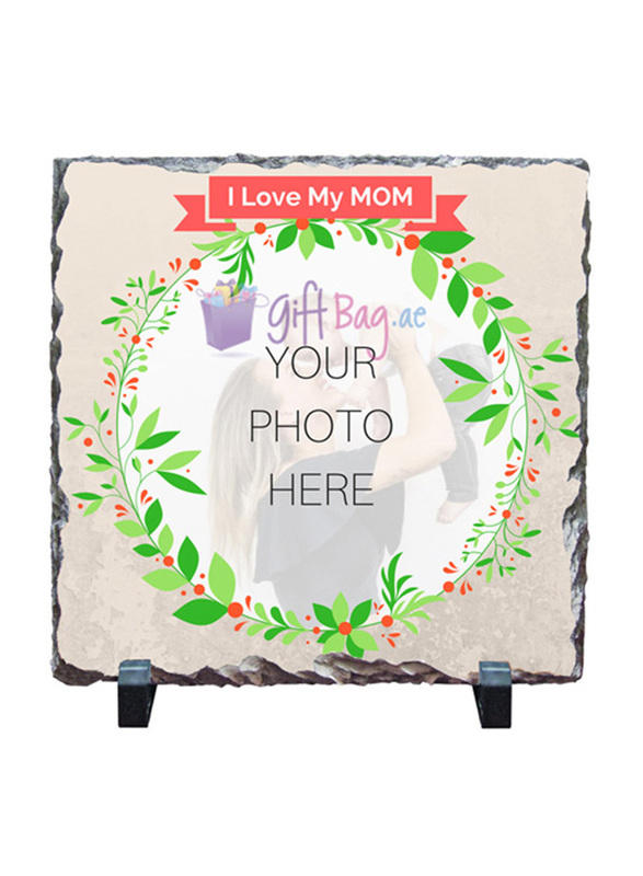 Giftbag Personalised I Love My Mom Print on Stone, 20 x 20cm, Multicolour