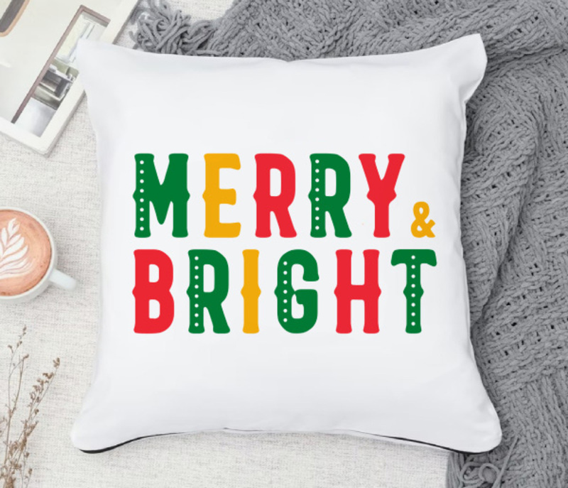 Giftbag Merry & Bright X-Max Cushion, 36 x 36cm, White