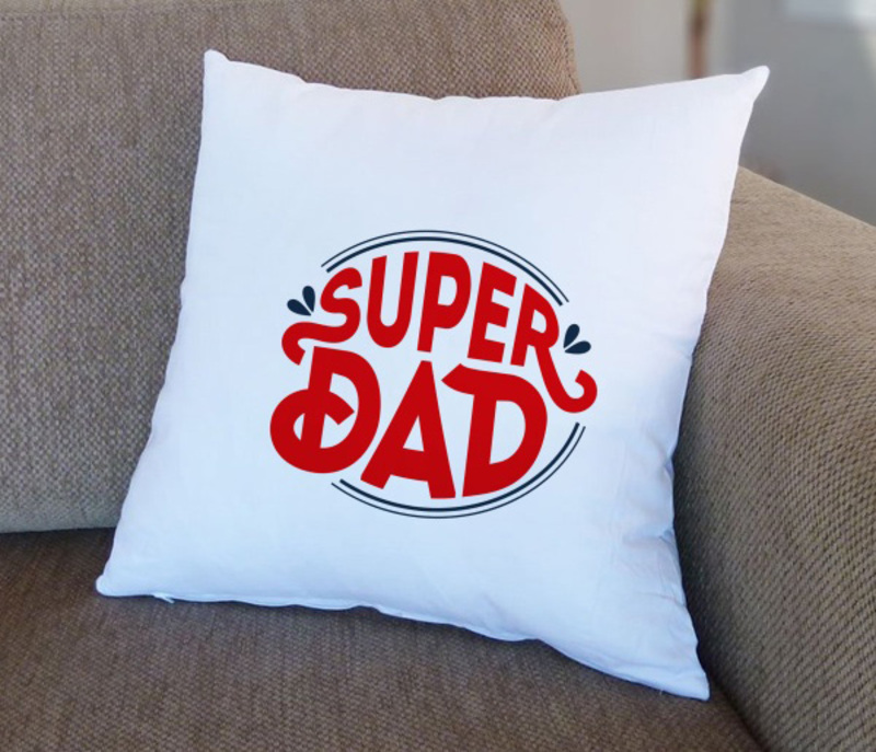 Giftbag Super Dad Cushion, 36 x 36cm, White