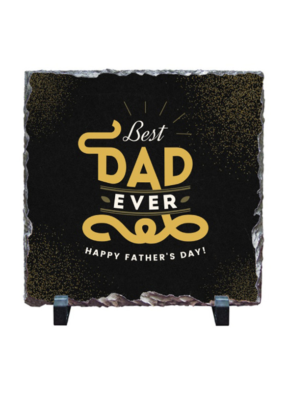 Giftbag Best Dad Ever Stone, 20 x 20cm, Black/Gold
