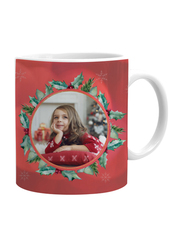 Giftbag Personalised Photo X-Mas Wreath Coffee Mug, Red