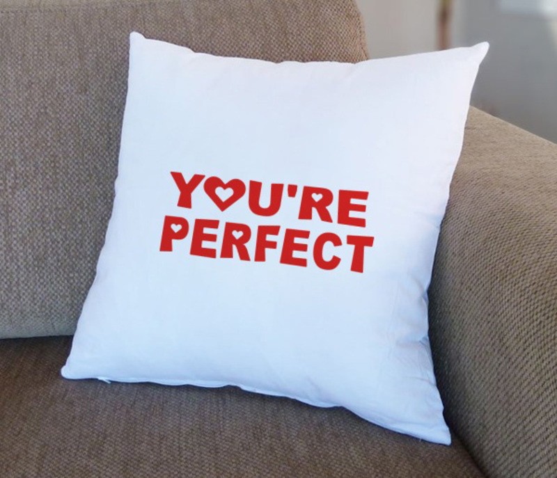 Giftbag You're Perfect Cushion, 36 x 36cm, Red/White