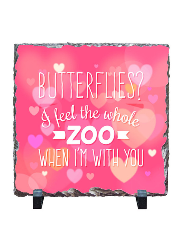 Giftbag Butterflies Print Stone, Pink