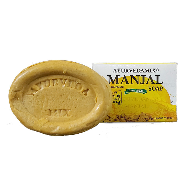 Ayurvedamix Manjal Soap - An Ayurveda Product Hand Made - Keeps The Skin Germ-Free And Prevents The Occurrence of Acne and Pimples - 75g