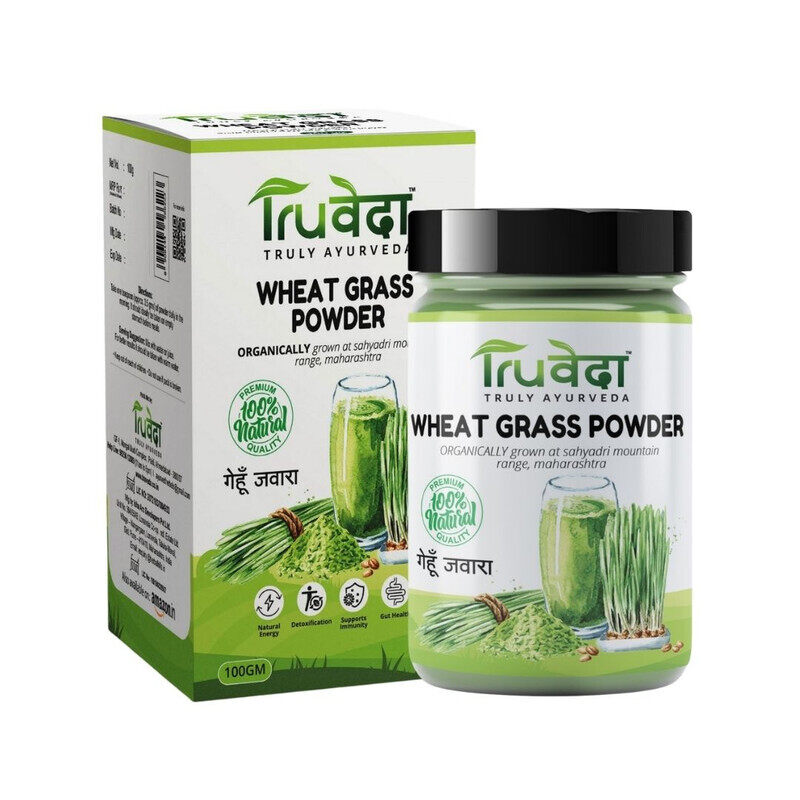 

Truveda Wheat Grass Powder - Green Food Supplement - For Detoxification, Supports Immunity & Gut Health - 100g