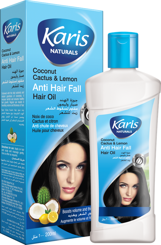 

Karis Naturals Anti Hair Fall Hair Oil - With Natural Goodness of Cactus, Coconut & Lemon - Boosts Volume & Thickness - Rescues Hairfall - Ensures Hea