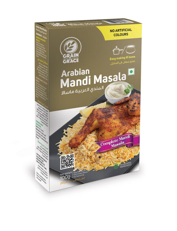 

Grain N Grace Arabian Mandi Masala - No Artificial Colours - 50g Rice Masala + 40g Chicken Masala + 10g Seasoning - Easy to Prepare - 100 g