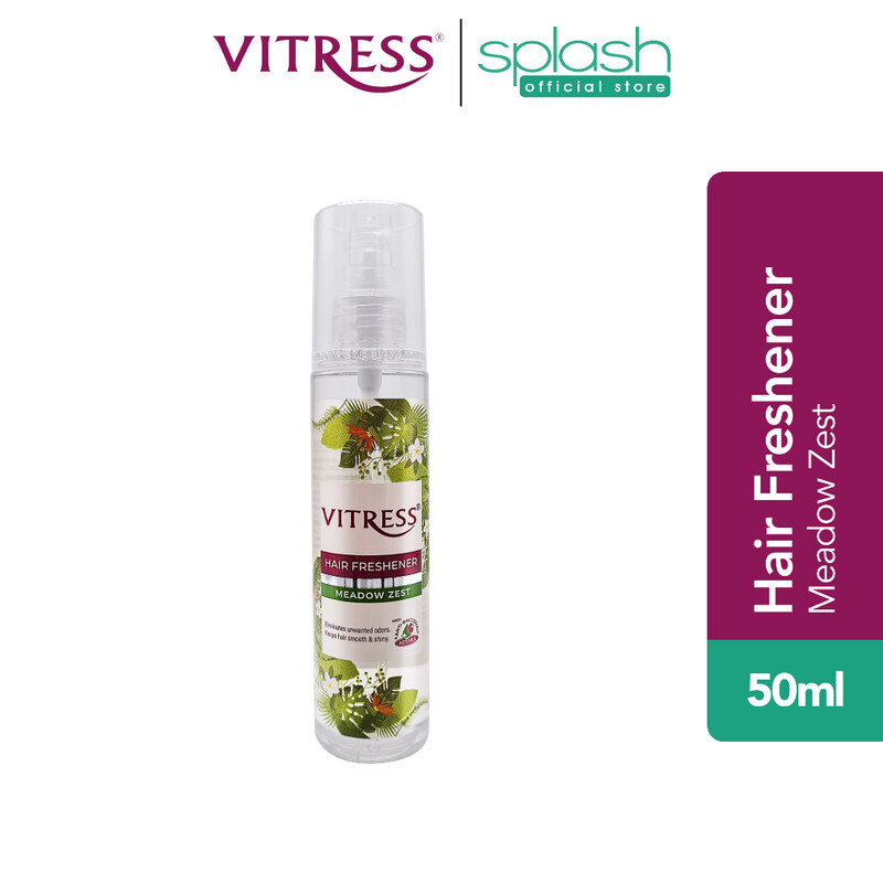 Vitress Hair Freshener Meadow Zest - Eliminates Unwanted Ordors - Keeps Hair Smooth & Shiny - With Anti-Bacterial Actives - 100ml