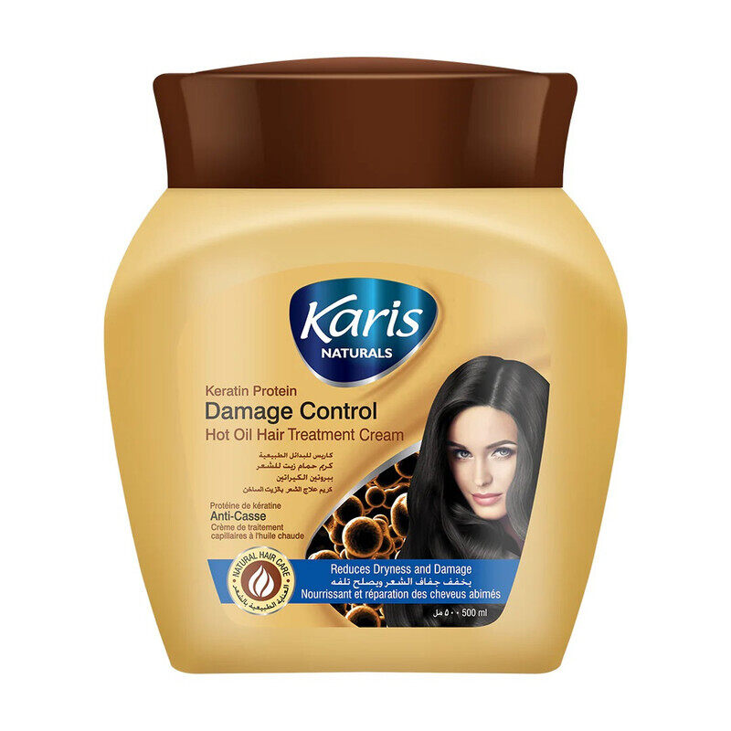 

Karis Naturals Keratin Protein Damage Control Hot Oil Hair Treatment Cream - Prevents Breakage - Revive Shine - 500 ml