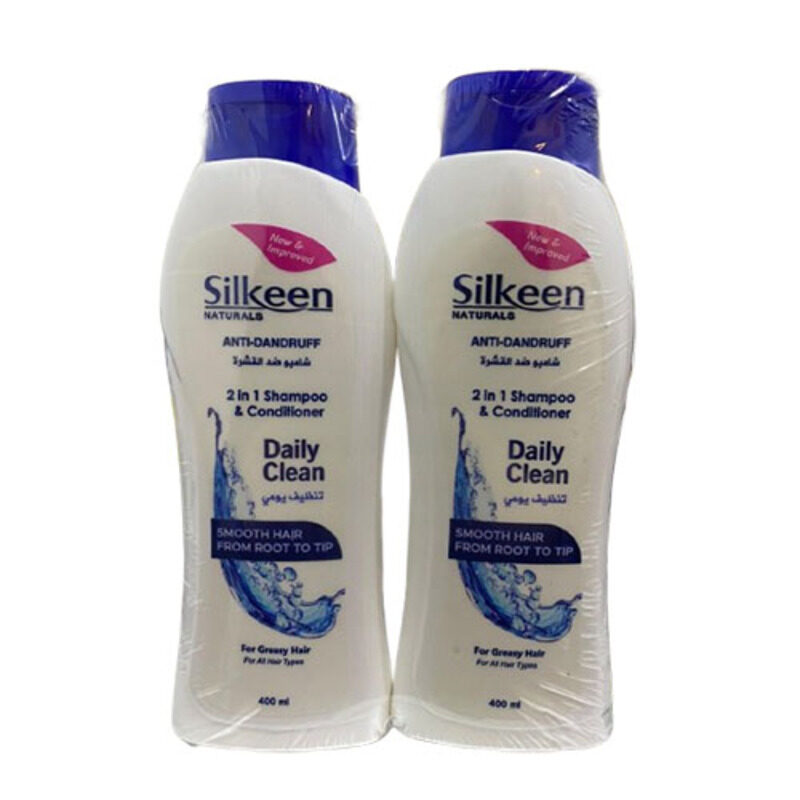 

Silkeen Naturals Anti Dandruff Daily Clean - 2 in 1 Shampoo & Conditioner - Effective Dandruff Control - Smooth Hair From Root To Tip - For All Hair T