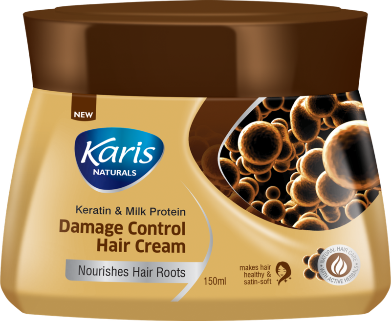 

Karis Naturals Damage Control Hair Cream - Infusion of Keratin & Milk Protein - Nourishes Hair Roots - 150 ml