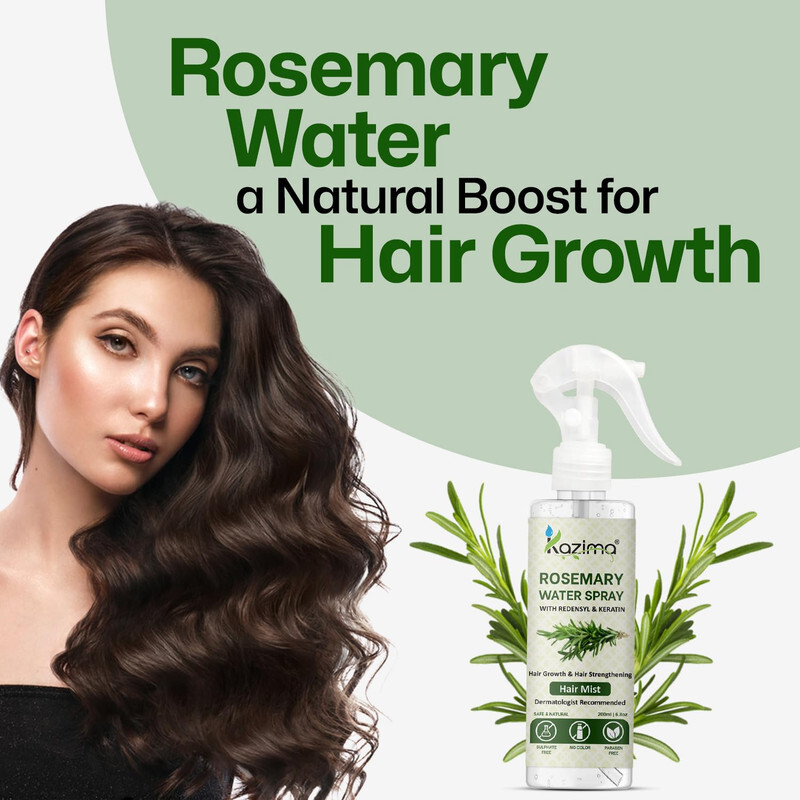 Kazima Rosemary Water Spray with Redensyl & Keratin Hair Mist - Hair Growth & Hair Strengthening - 200 ML