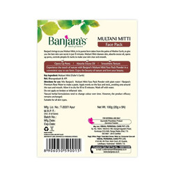 Banjara's Face Pack Multani Mitti - Cleansing & Rejuvenate the Skin - Absorbs Excess Oil - 100g