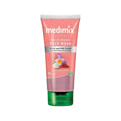 Medimix Ayurvedic Moisturising Facewash with Kesar and Milk Cream - Free From SLES Soap & Paraben - For Dry Skin - 150 ml