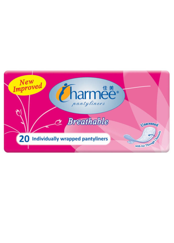 Charmee Pantyliners Breathable Unscented - Cottony Fresh - pH Balanced - 20 Liners