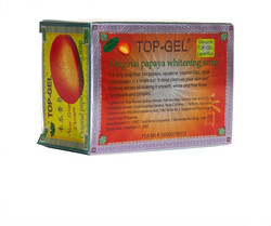 Top-Gel Original Papaya Whitening Soap - Special Formula with (Squalene, Vitamin E & C & AHA & Collagen) - Deeply Cleanes Skin - Removes Excess Oil - Makes Skin Free from Blackheads & Pimples - 145 g