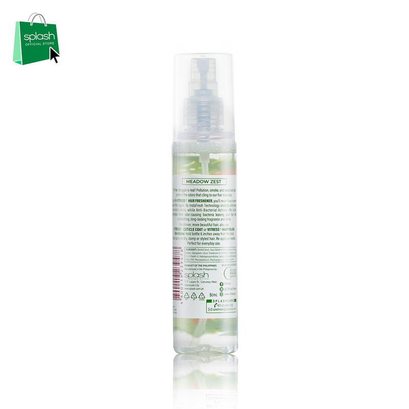 Vitress Hair Freshener Meadow Zest - Eliminates Unwanted Ordors - Keeps Hair Smooth & Shiny - With Anti-Bacterial Actives - 100ml