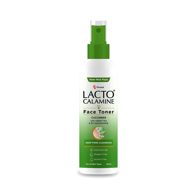 

Lacto Calamine Face Toner Cucumber with Green Tea & 2% Niacinamide - Deep Pore Cleansing - Sulphate Free, Paraben free & Alcohol Free - For All Skin T