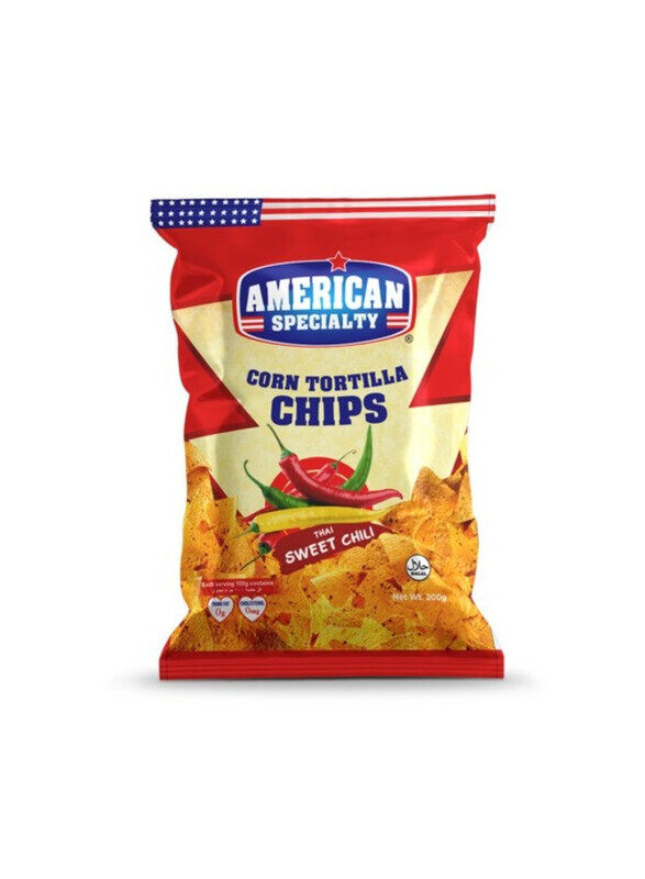 

American Specialty Corn Tortilla Chips Thai Sweet Chili - Zero Cholesterol and Zero Transfat - Good as Snacks and Desserts - 200g