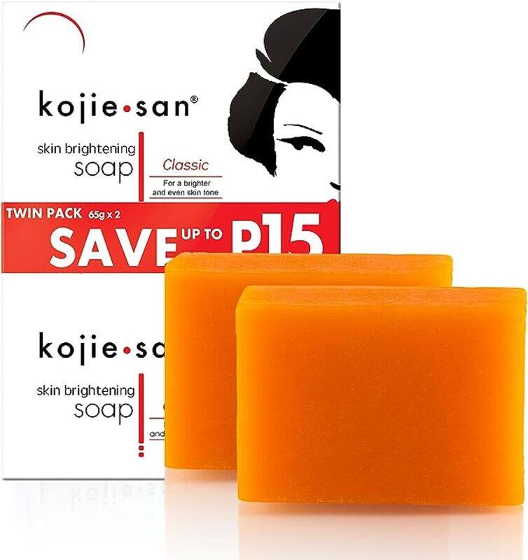 

Kojie San Kojiesan Skin Lightening Soap For a Lighter and Even Tone Skin Fights Dark Spots Scars and Age Spots Promo 2 Pack x 65 g