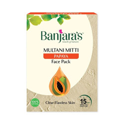 Banjara's Papaya Multan Mitti Face Pack - For Naturally Glowing Skin - With the Power of Papaya and Multan Mitti - Cleanses and Rejuvenates the Skin - 100 gms