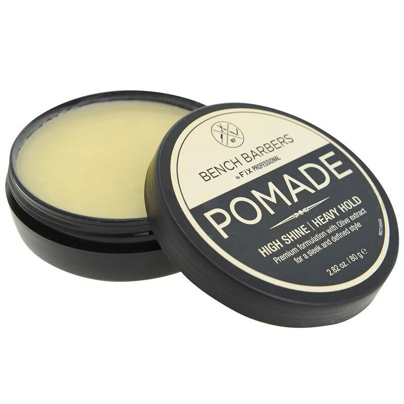 

Bench Barbers Fix Professional Pomade - High Shine Finish & Heavy Hold - With Olive Extract For a Sleek & Defined Style - 80 g