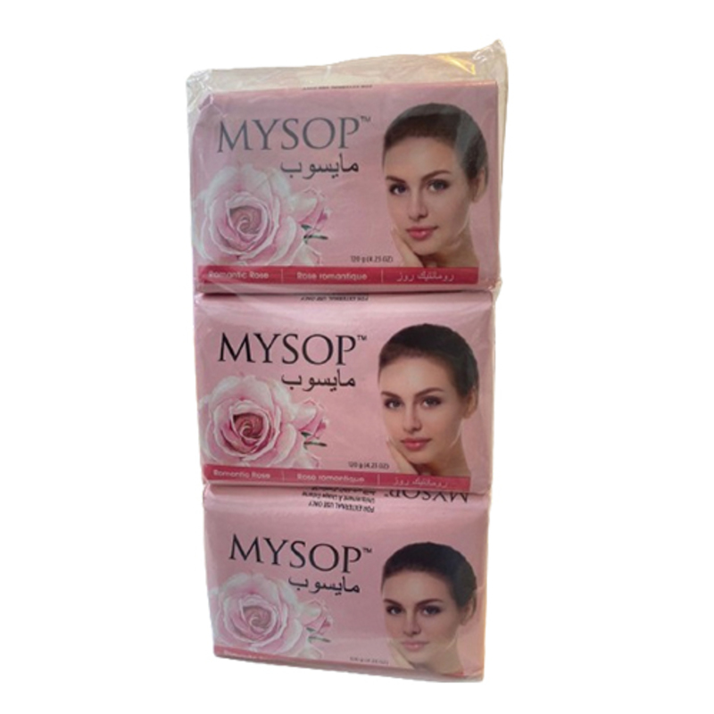 Mysop Romantic Rose Body Soap - With a Sweet Rose Floral Fragrance - 6x120g