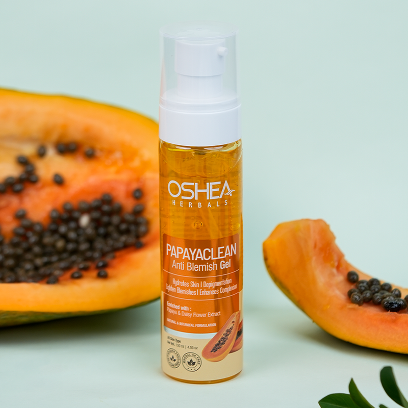 

Oshea Herbals Papaya Clean Anti Blemishes Gel - Hydrates Skin - Depigmentation - With Papaya & Daisy Flower Extract - For All Skin Types - 120 ml