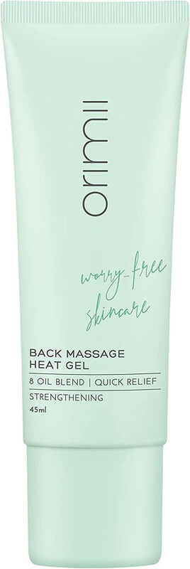 Orimii Back Massage Heat Gel Quick Relief 8 Oil Blends Strengthening Kukui Nut, Lavender 45ml