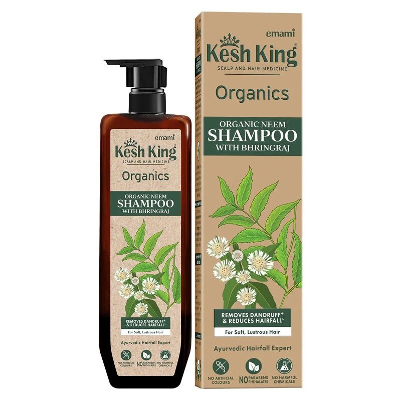 

Emami Kesh King Organic Neem Shampoo with Bhringraj - Removes Dandruff and Reduce Hairfall - Ayurvedic Hairfall Expert - For Soft & Lustrous Hair - 30