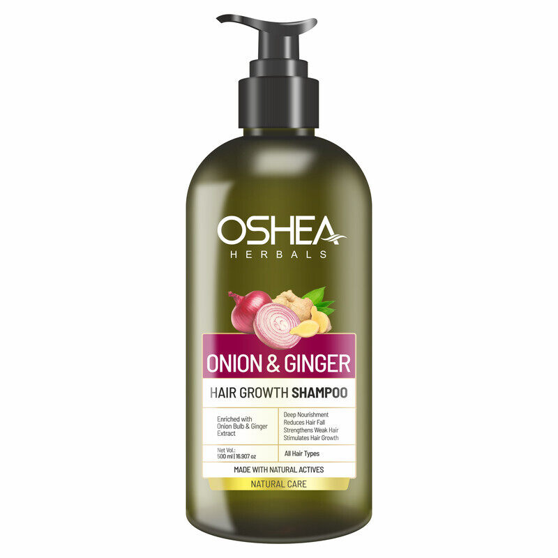 

Oshea Herbals Onion And Ginger Hair Growth Shampoo - Anti-Hairfall & Strengthens Weak Hair - For All Hair Type - 500ml