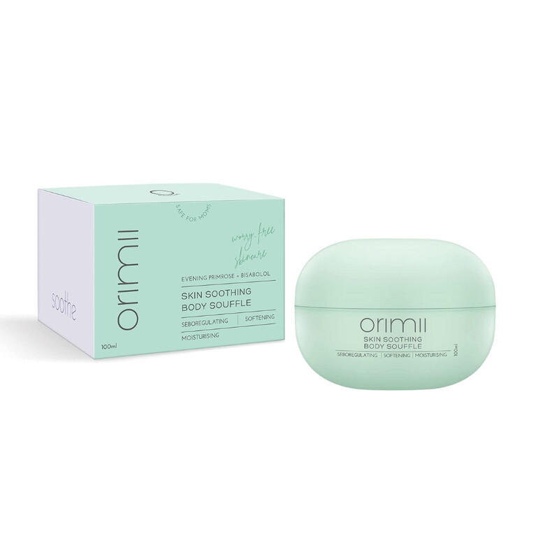 Orimii Skin Soothing Body Souffle Moisturizer Cream Seboregulating, Softening Soothe Itchy Skin Evening Primrose and Bisabolol 100ml