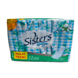 Sisters Day Maxi Sulit Pack - For Regular Flow - No Wings - 12 Pads 240mm