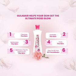 Dabur Gulabrai Premium Rose Water - Cleanses, Hydrates & Moisturizes Skin - Balances & Restores Skin's pH Levels - For All Skin Types - 120 ml