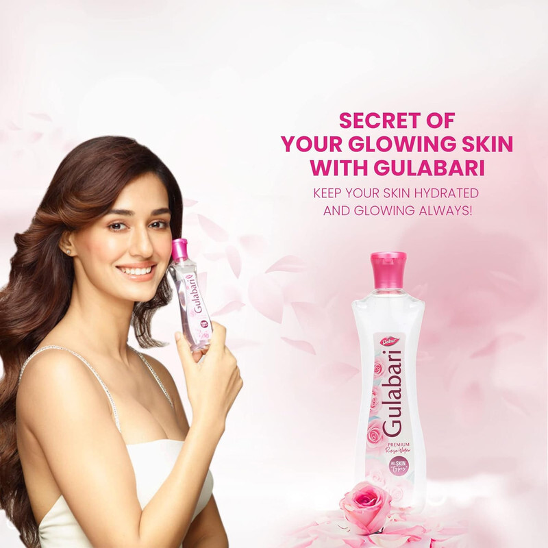 Dabur Gulabrai Premium Rose Water - Cleanses, Hydrates & Moisturizes Skin - Balances & Restores Skin's pH Levels - For All Skin Types - 120 ml