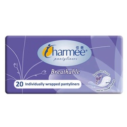 Charmee Pantyliners Breathable - Cottony Fresh - pH Balanced - Lavender Scent - 20 Liners