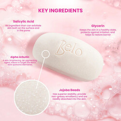 Belo Essentials Smoothening Whitening Bar - With Exfoliating Jojoba Beads - Paraben-Free, Hypoallergenic & Dermatologist-Tested - 90 grams