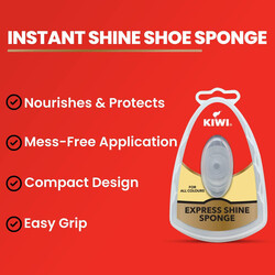 Kiwi Express Shine Sponge - For All Colours  -Travel Friendly  - Shine Sponge with 5ml Liquid