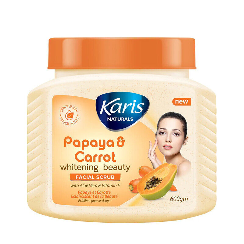 

Karis Naturals Papaya & Carrot Whitening Beaut Facial Scrub - With Aloe Vera & Vitamin E - Reveals Whitening Radiance - 600 gm