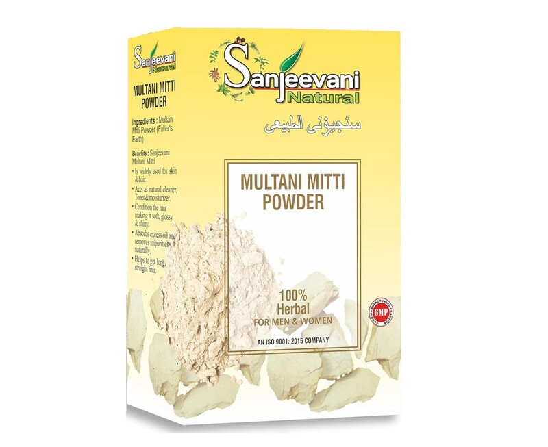 Sanjeevani Natural 100% Pure Multani Mitti Powder - Exfoliating & Soothing Clay for Face, Skin & Hair - Natural Bentonite for Smooth & Nourished Skin - 1 Box (4x25 g)