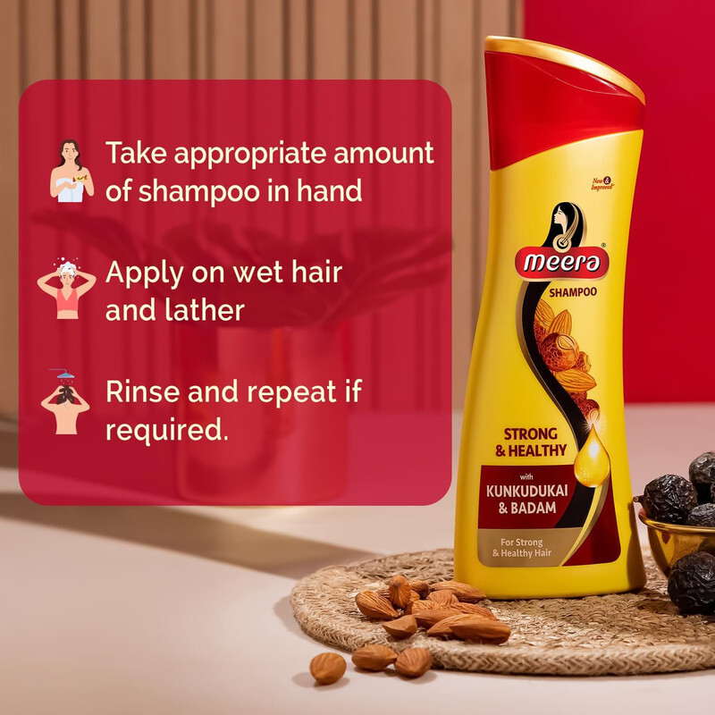 Meera Strong & Healthy with Kunkudukai & Badam  -  For Strong & Healthy Hair- 180 ml